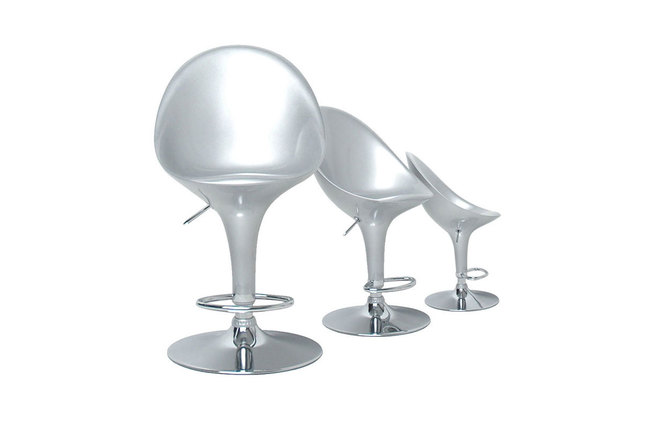 Tabouret de bar / cuisine argent design �UF (lot de 2)