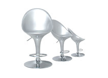 Tabouret de bar / cuisine argent design �UF (lot de 2)