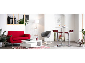 Tabouret de bar / cuisine argent WAVES (lot de 2)