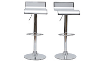 Tabouret de bar / cuisine argent WAVES (lot de 2)