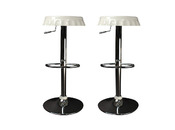 Tabouret de bar / cuisine blanc CAPSULE (lot de 2)