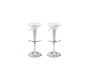 Tabouret de bar / cuisine blanc design GALAXY (lot de 2)