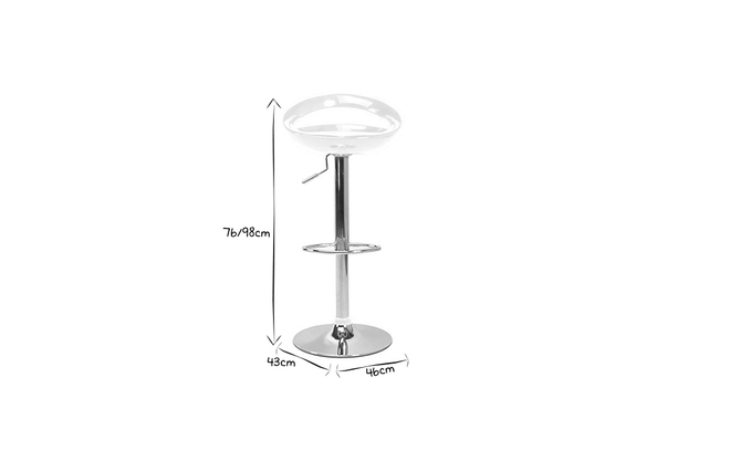 Tabouret de bar / cuisine blanc moderne COMET (lot de 2)
