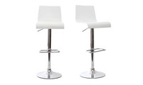 Tabouret de bar / cuisine blanc moderne NEWSURF (lot de 2)