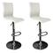 Tabouret de bar / cuisine blanc moderne SURF ALTO (lot de 2)
