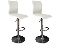 Tabouret de bar / cuisine blanc moderne SURF ALTO (lot de 2)