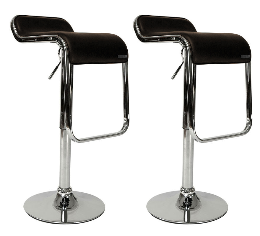 Tabouret de bar / cuisine chocolat design ANDROMEDE (lot de 2)