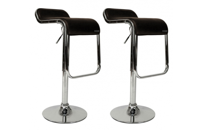 Tabouret de bar / cuisine chocolat design ANDROMEDE (lot de 2)