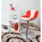 Tabouret de bar / cuisine design blanc et rouge ROCKY