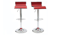 Tabouret de bar / cuisine moderne lie de vin WAVES (lot de 2)