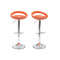 Tabouret de bar / cuisine moderne orange COMET (lot de 2)