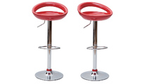 Tabouret de bar / cuisine moderne rouge COMET (lot de 2)