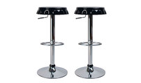 Tabouret de bar / cuisine noir CAPSULE (lot de 2)