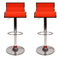 Tabouret de bar / cuisine orange design WAVES (lot de 2)
