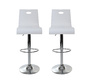 Tabouret de bar / cuisine plexiglas blanc Saturne (Lot de 2)