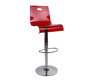 Tabouret de bar / cuisine plexiglas rouge transparent SATURNE