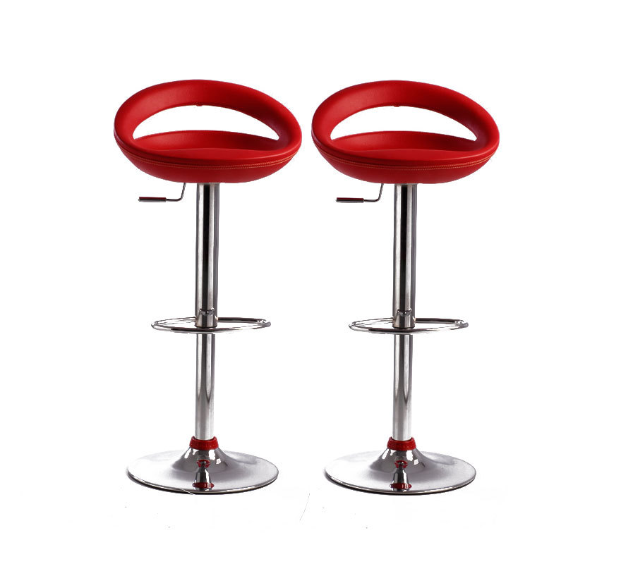 Tabouret de bar / cuisine rouge moderne PVC COMET (lot de 2)
