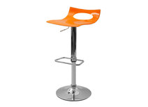 Tabouret de bar design bicolore orange et blanc CALYPSO