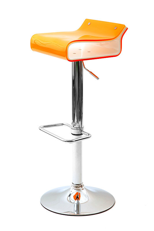 Tabouret de bar design bicolore orange et blanc ICE POP