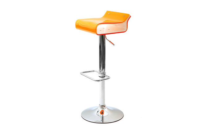 Tabouret de bar design bicolore orange et blanc ICE POP