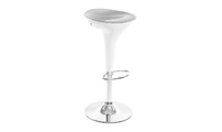 Tabouret de bar design blanc et argent JUPITER