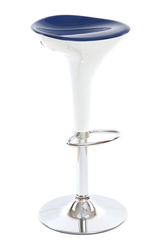 Tabouret de bar design bleu et blanc JUPITER