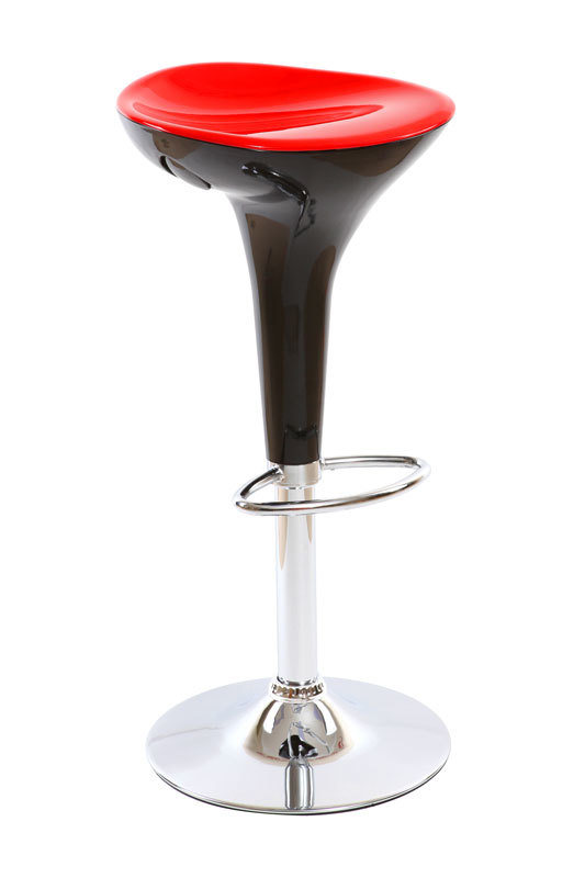 Tabouret de bar design noir et rouge JUPITER