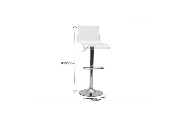 Tabouret de bar design SATURNE plexiglas transparent (Lot de 2)