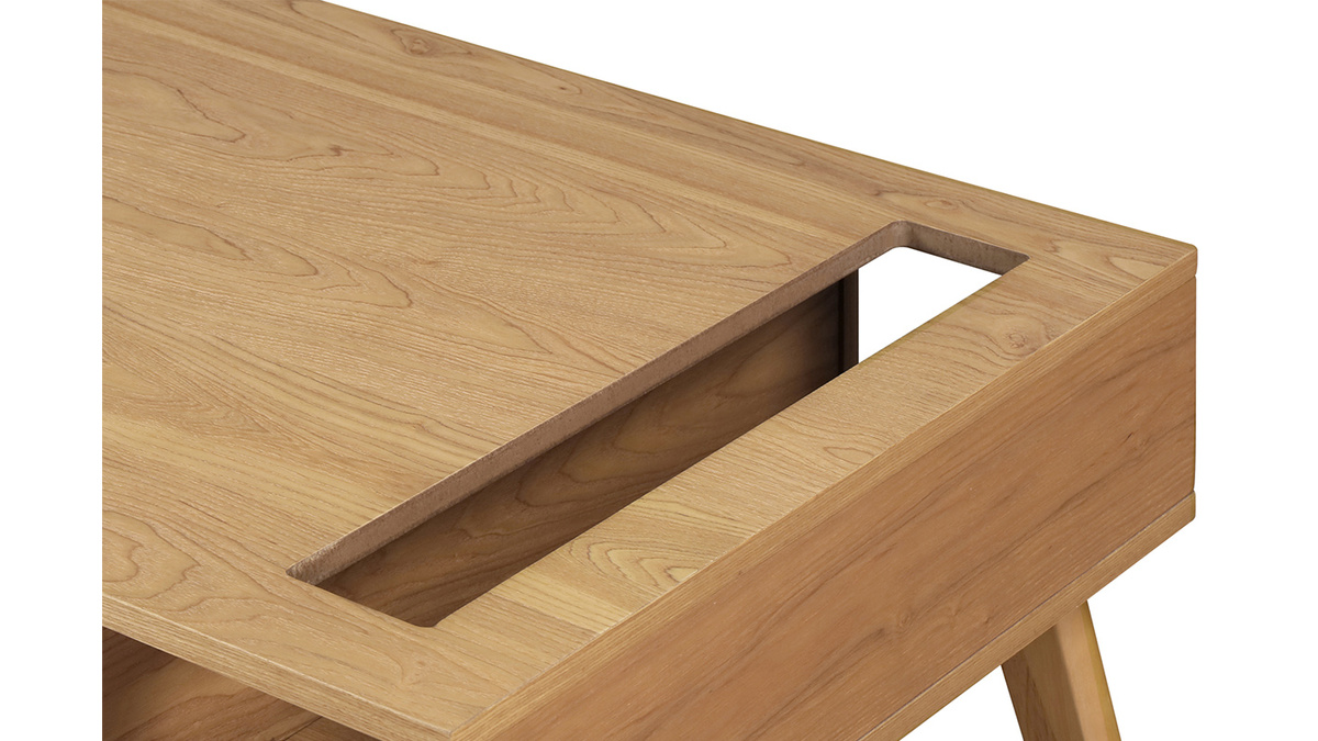  - Table basse scandinave blanc et bois clair NEELA