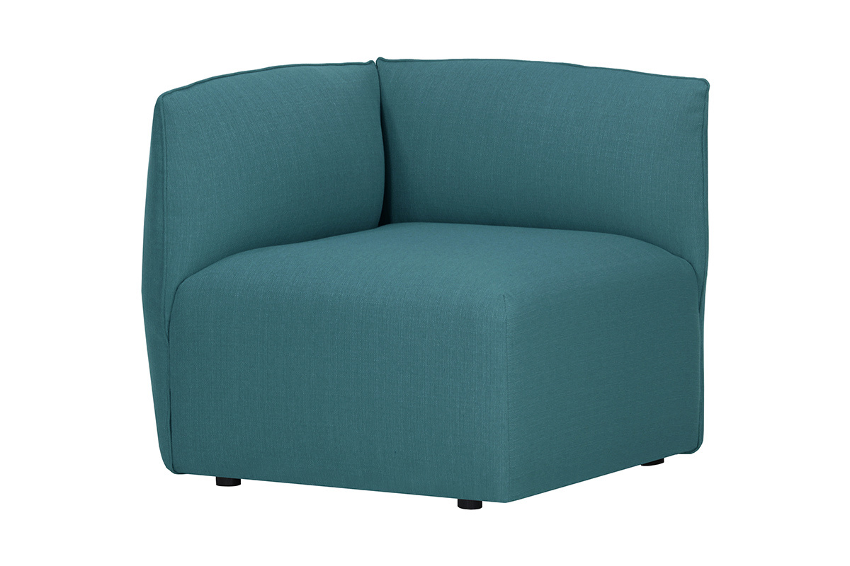 Angle de canap� design tissu bleu canard MODULO