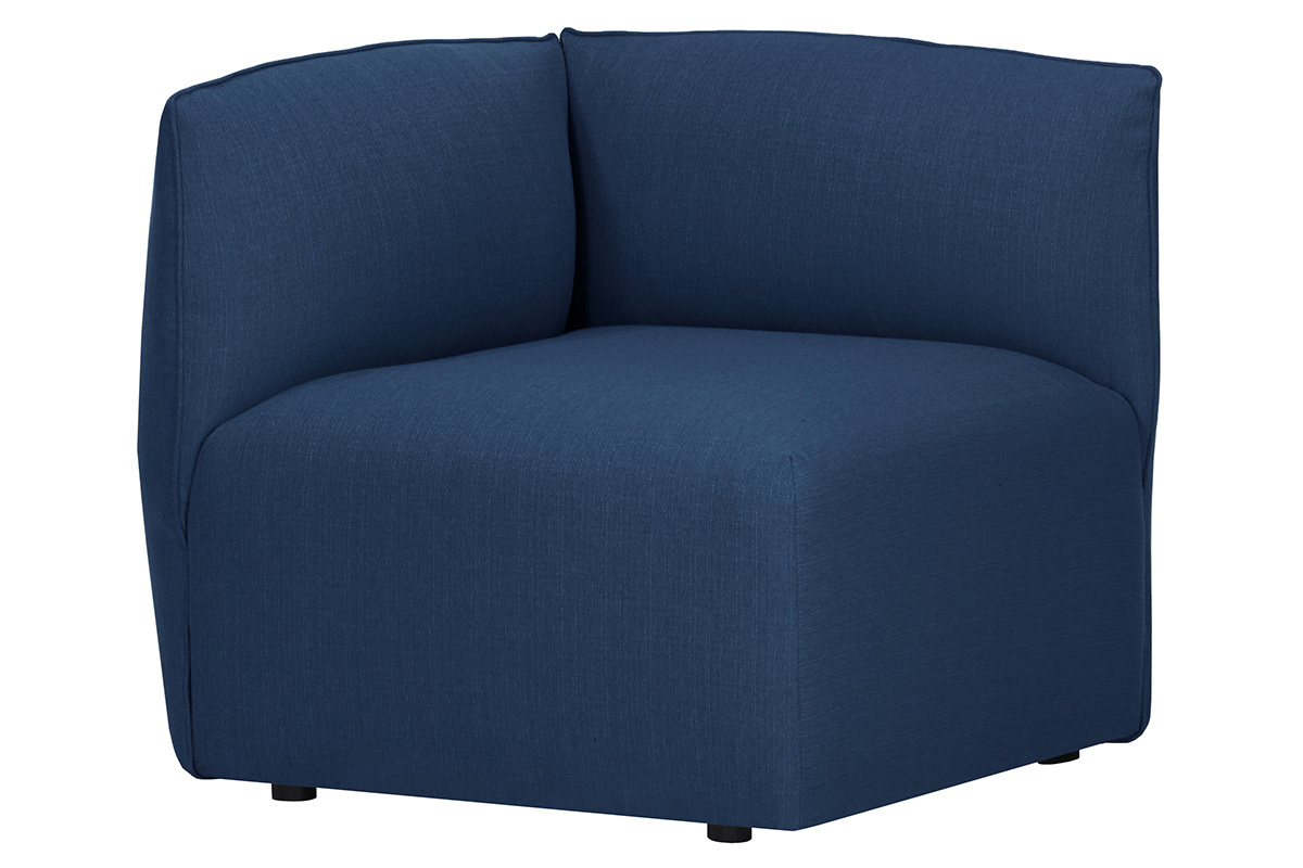 Angle de canap� design tissu bleu fonc� MODULO