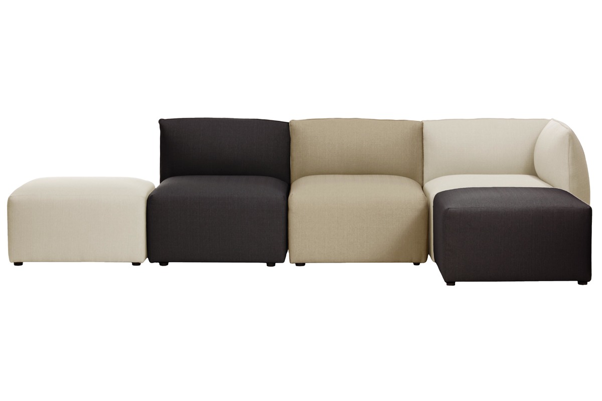Angle de canap design tissu taupe MODULO