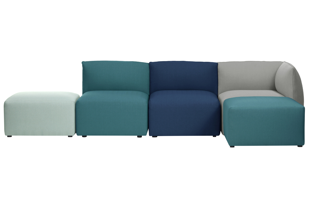 Angle de canap� design tissu vert menthe MODULO