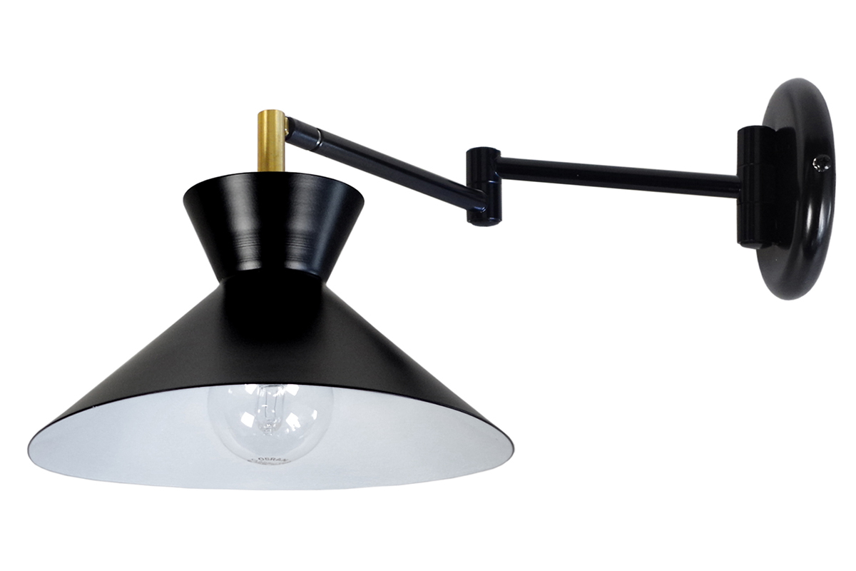 Applique murale articul�e design noir LEEDS