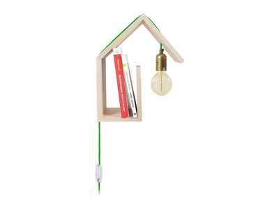 Applique murale design fixation droite cordon vert HUT