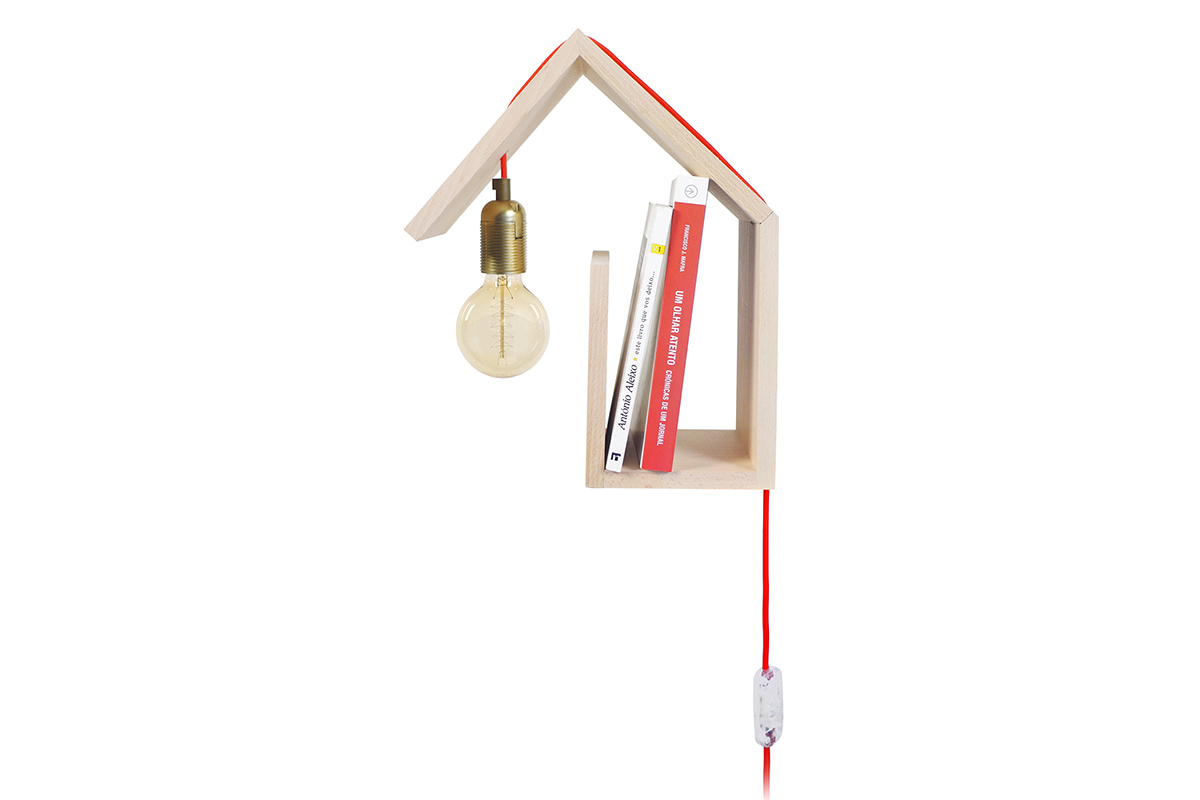 Applique murale design fixation gauche cordon rouge HUT