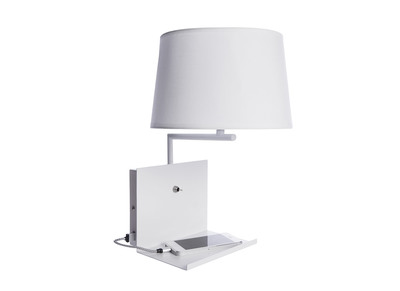 Applique murale design prise USB m&eacute;tal blanc PLUG