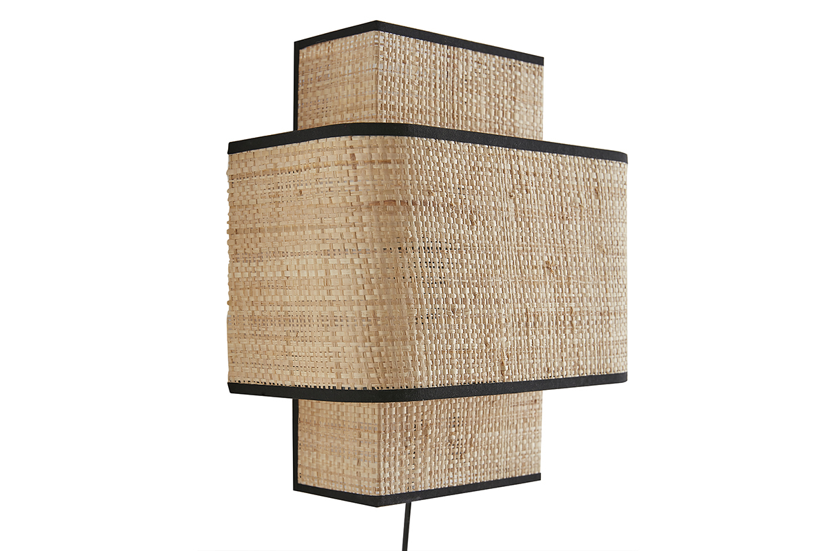 Applique murale en rabane naturelle H28 cm TERA