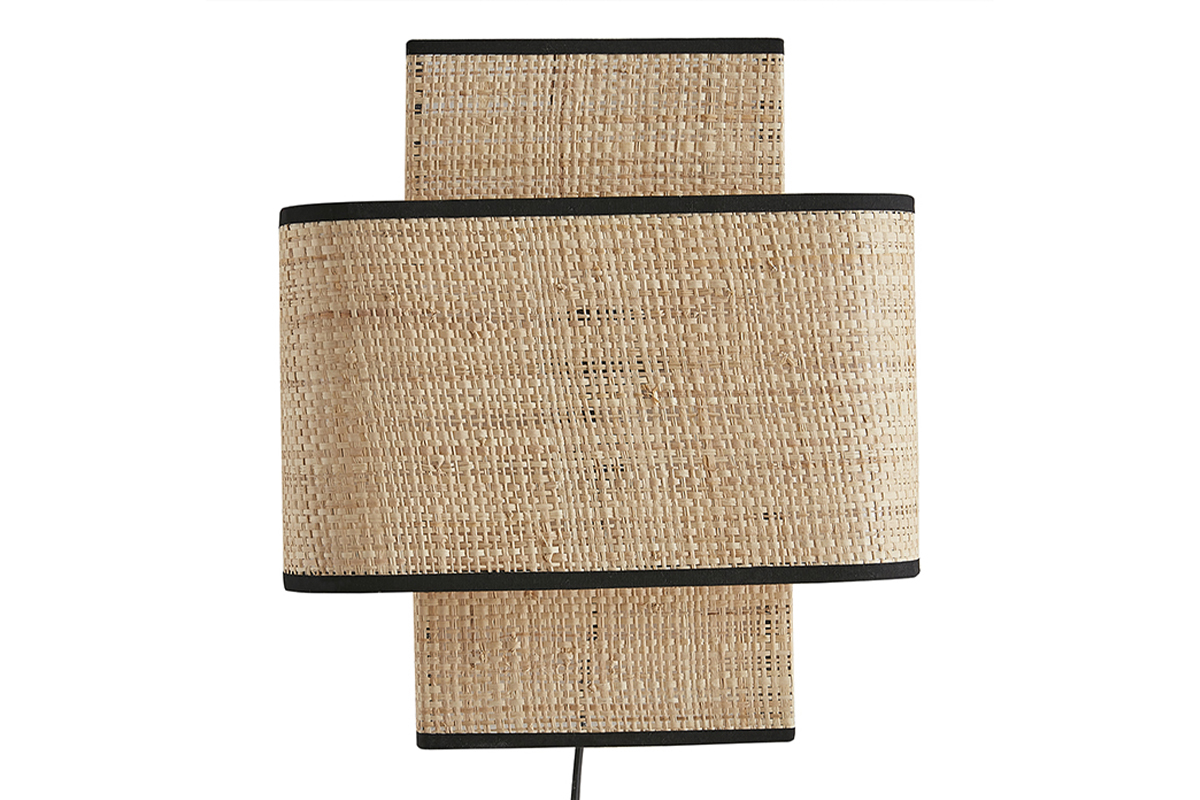 Applique murale en rabane naturelle H28 cm TERA