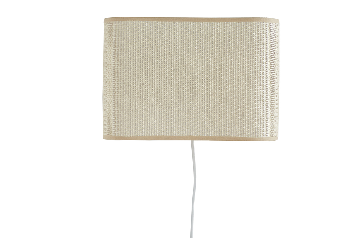 Applique murale vintage en papier tiss naturel H25 cm CUBO