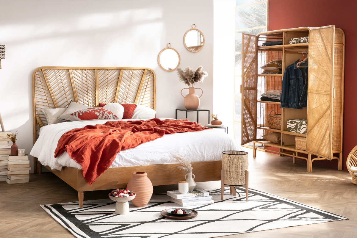 Armoire 2 portes en rotin L140 cm GALON