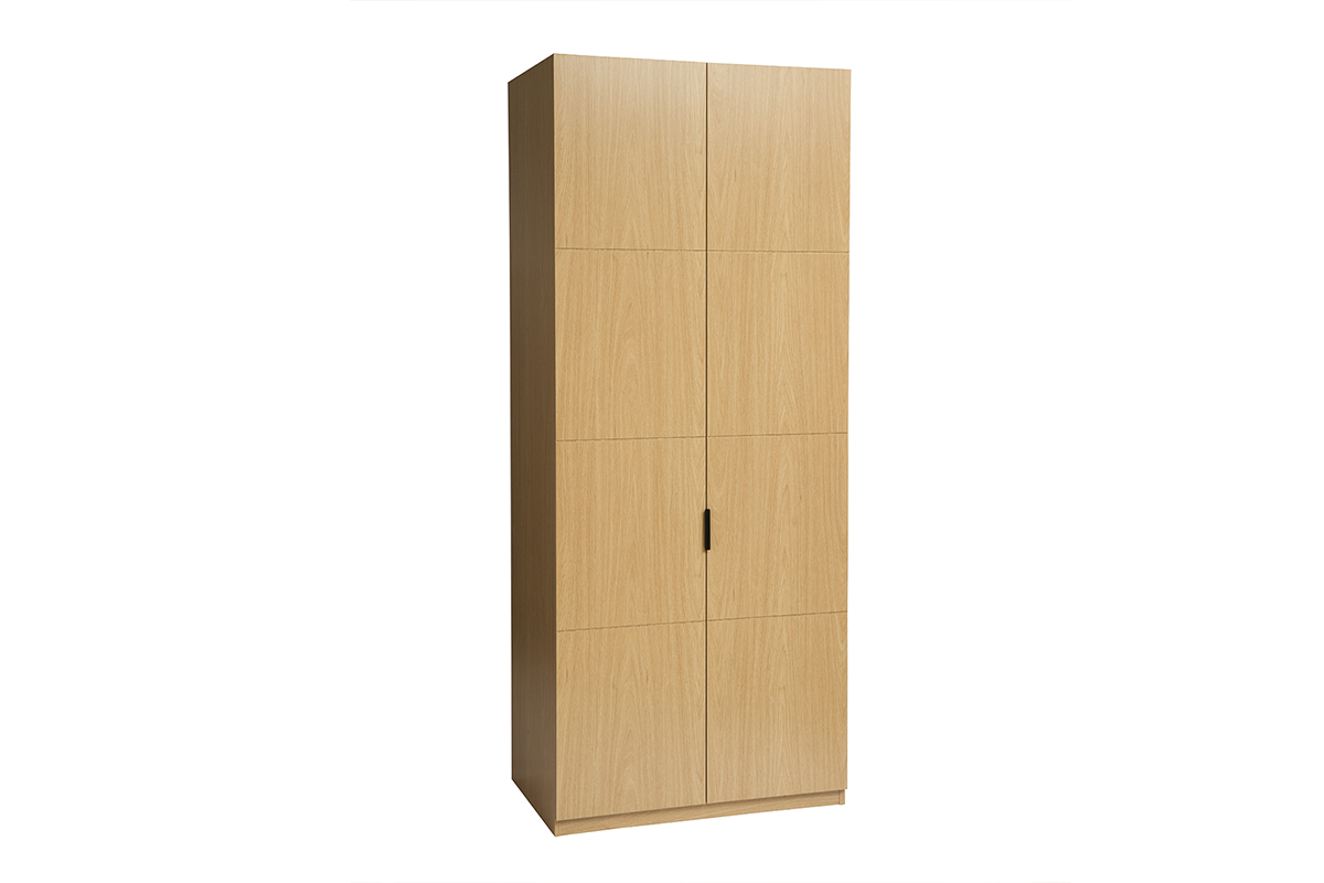 Armoire dressing avec 2 penderies finition bois chne L90 cm GARENCE