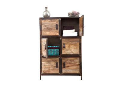 Armoire industrielle métal et bois de manguier INDUSTRIA - Armoire industrielle métal et bois de manguier INDUSTRIA