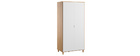 Armoire penderie blanc et bois LOU