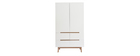 Armoire penderie scandinave blanc et bois clair KELMA