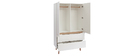 Armoire penderie scandinave blanc et bois clair KELMA