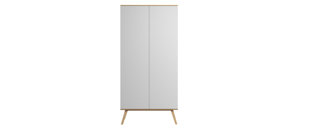 Armoire scandinave blanc et bois clair MAHE