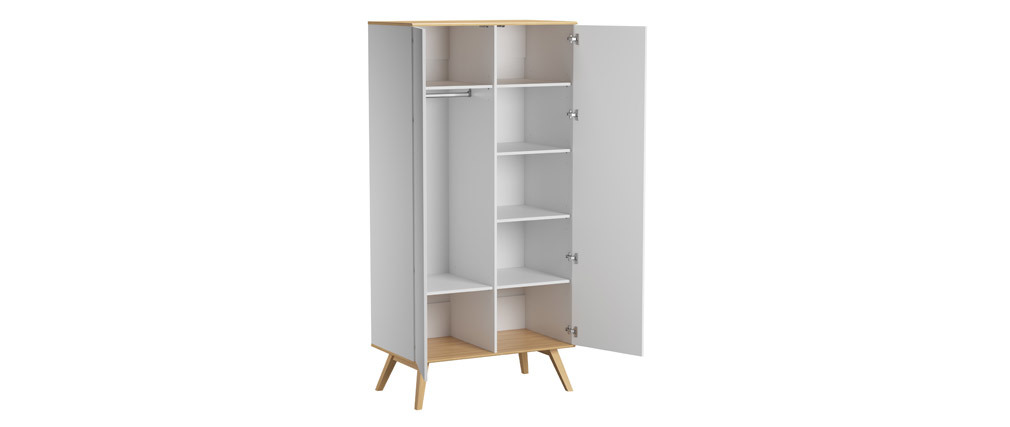 Armoire scandinave blanc et bois clair MAHE