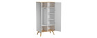 Armoire scandinave blanc et bois clair MAHE