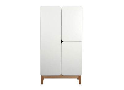 Armoire scandinave blanc et bois KUNG